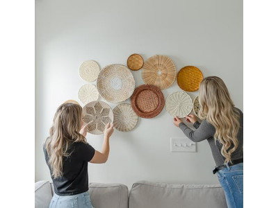 Decoración de Pared de Cocina Boho Moderna Suroeste Conjunto de 12 Cestas