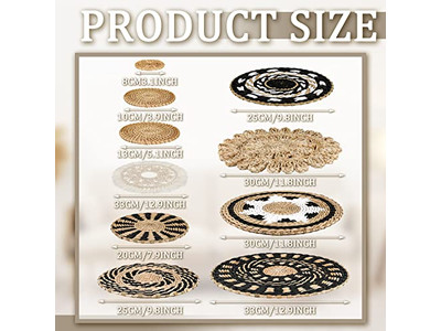 Cestas de Pared Tejidas Boho Decorativas Planas Hechas a Mano Grandes