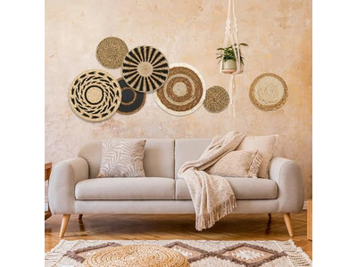 Conjunto de decoración de pared de cestas planas para habitación de novia piezas decorativas hechas a mano