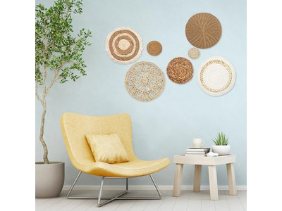 Decoración de Pared con Marco de Cuerda Tejida Decoraciones de Madera para el Hogar