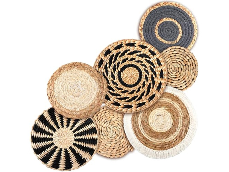 Cestas de Pared Tejidas Decoración para el Hogar Conjunto Bohemio Colgante